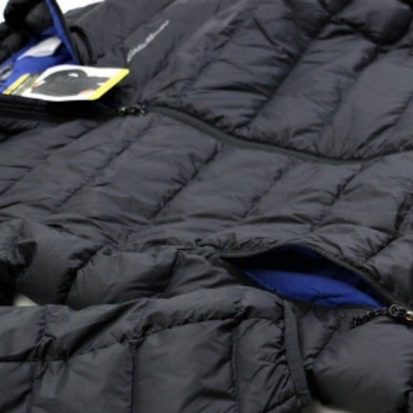 New Eddie Bauer Men's Packable Down Jacket Size 2XL Water Repellent Black - Picture 7 of 12